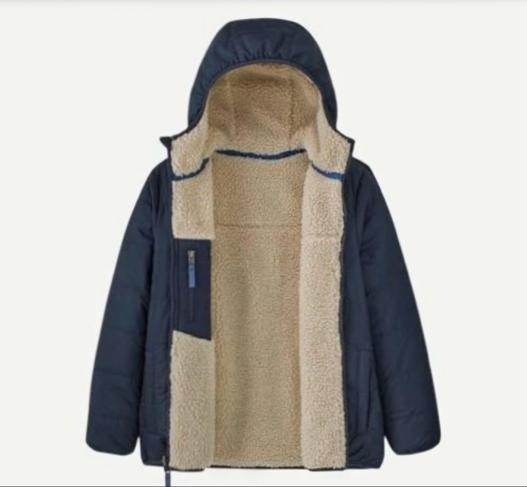 パタゴニア　ボーイズリバーシブルレディフレディフーディー　XXL ネイビー　新品