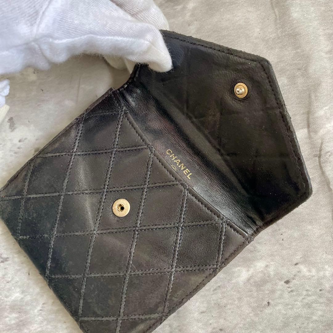 CHANEL ビコローレ Wホック ラムスキン 二つ折り財布 ウォレット