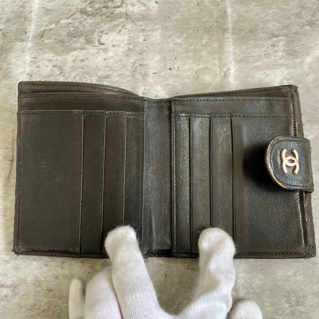 CHANEL ビコローレ Wホック ラムスキン 二つ折り財布 ウォレット