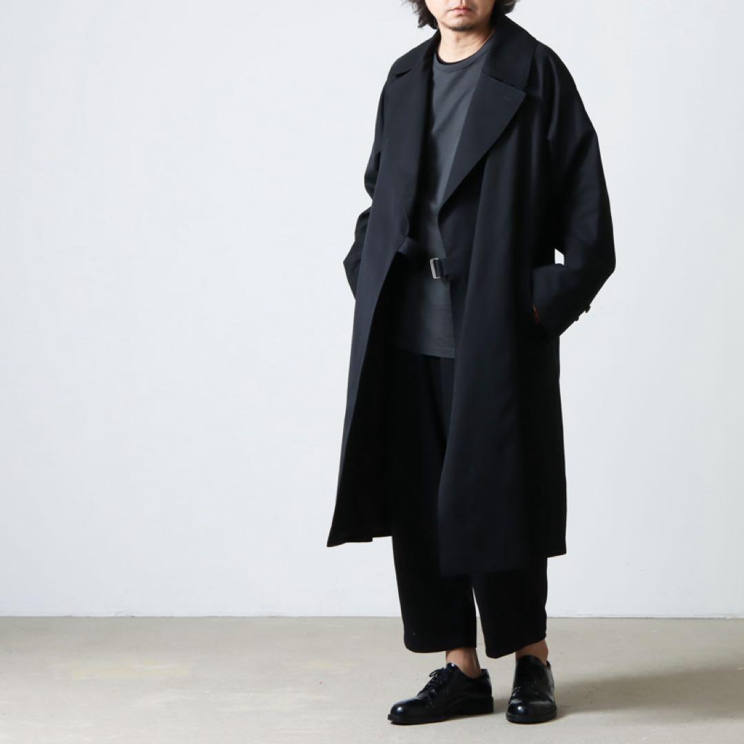 COMOLI コットン ギャバ タイロッケン コート 4 BLACK コモリ