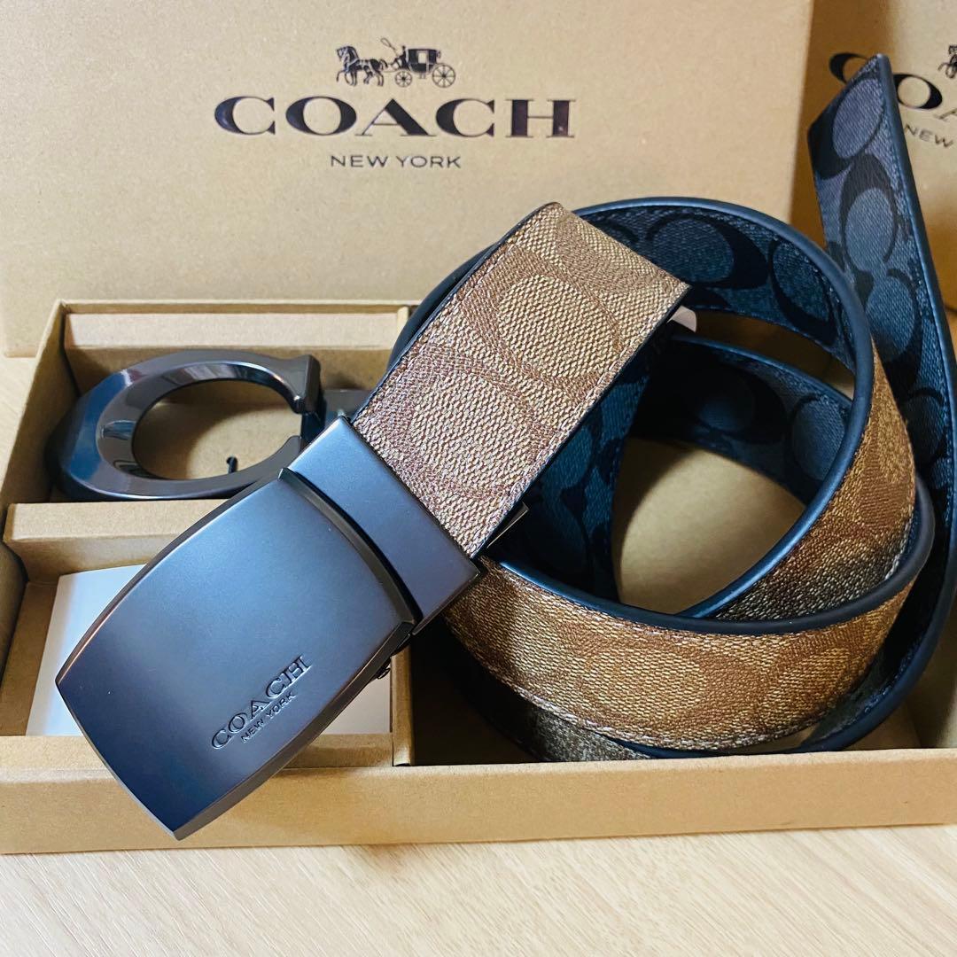 本日限定価格COACHコーチ新品正規品リバーシブルレザーベルト回転バックル
