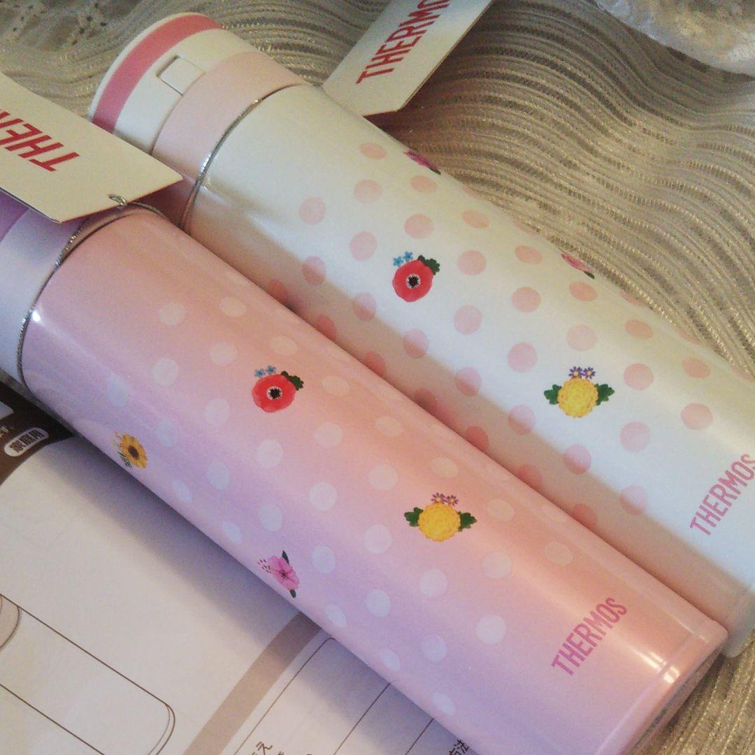 携帯マグ お花 ドット柄二個保温保冷