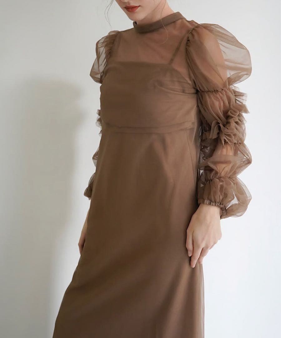 acka tulle sheer one-piece ブラウン サイズ2