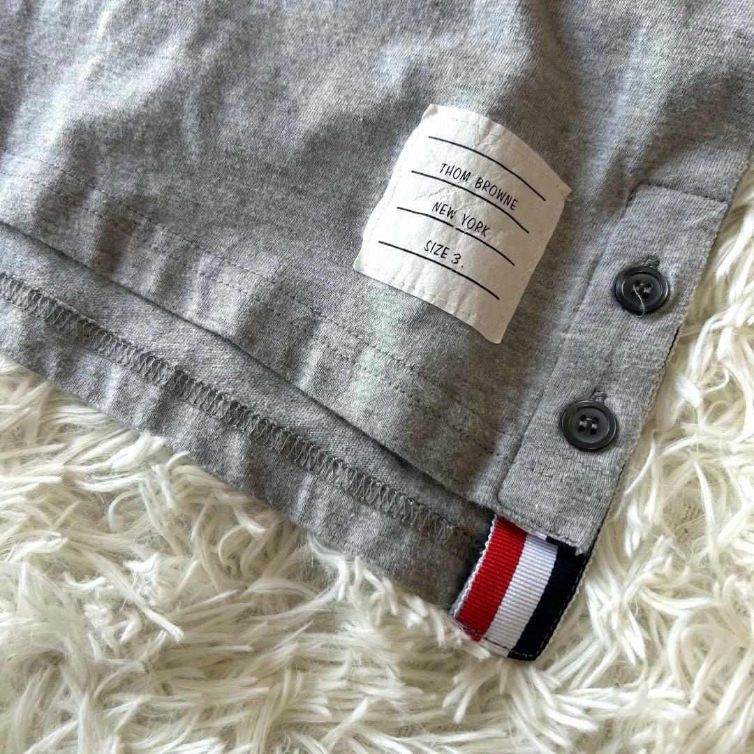 美品　トムブラウン　ボーダー半袖Tシャツ　4bar トリコロール　グレー　М〜L