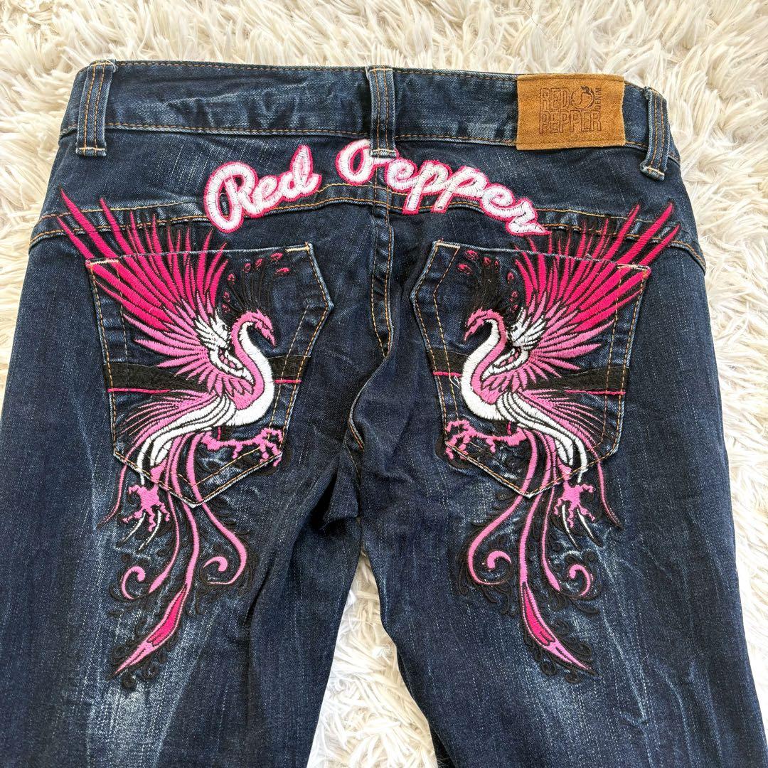 RED PEPPER ジーンズ デニム 刺繍 フレア 29 y2k