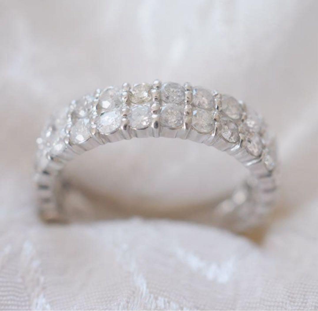 PT900 ダイヤモンド1.5ct ハーフエタニティ　パヴェリング