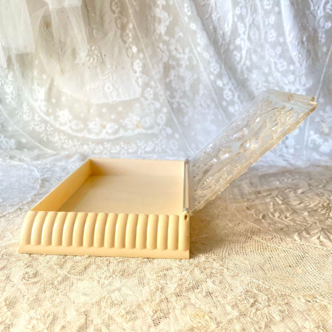 小鳥レリーフのメルスリーボックス　裁縫箱　フランスアンティークヴィンテージ