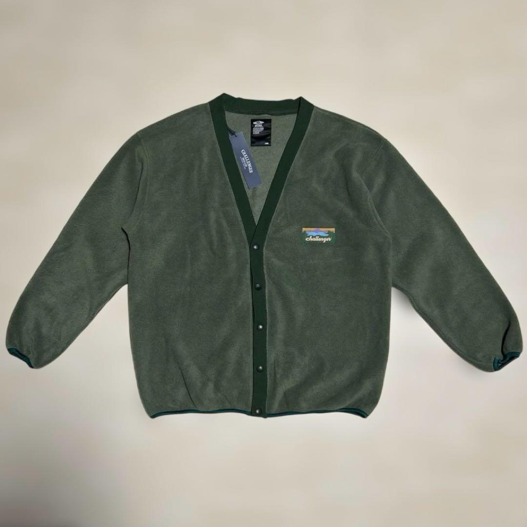 【新品・未使用品】CHALLENGER フリースカーディガン　オリーブ　L