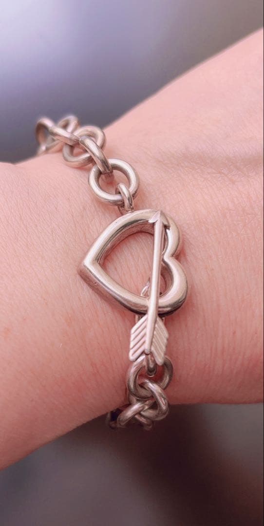 ティファニー　美品　ハートと矢のシルバー925ブレスレット 約19cm