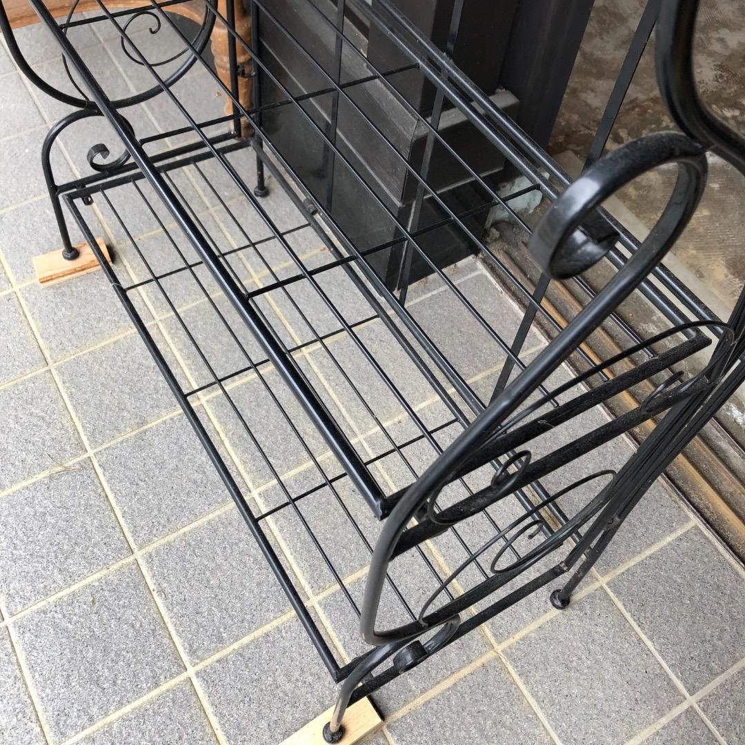 【折りたたみ収納可能】アイアン製　スチールラック 3段　棚　ラック　収納