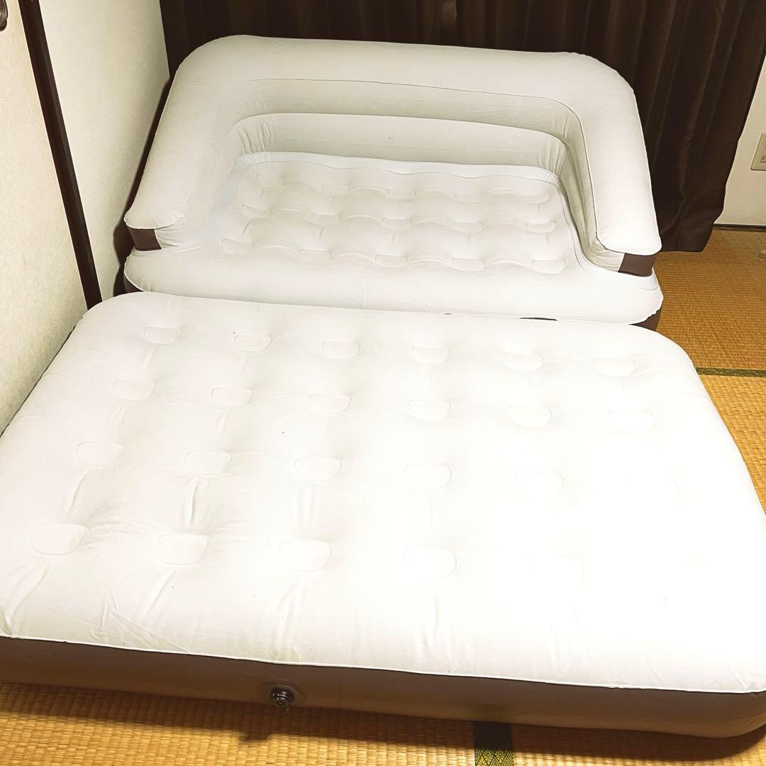ベージュ エアーベッド ワイドダブル