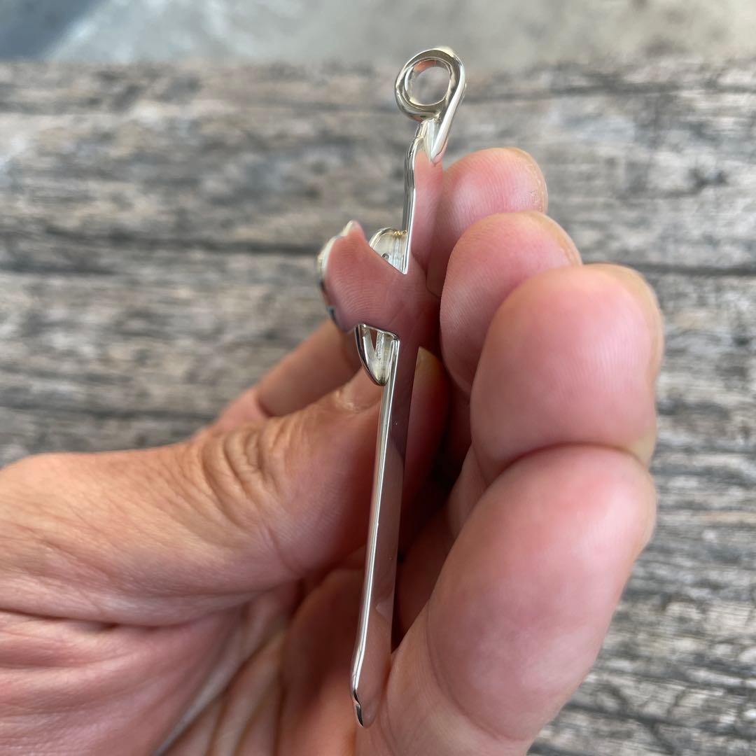 残1 印台メタル付 ホイール クロス ネックレス トップ チェーン ハンドメイド