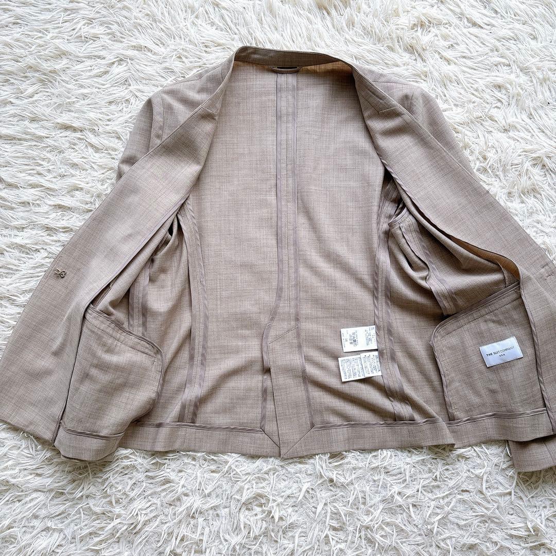 美品　スーツカンパニーシー　洗える　スーツ　ノーカラー　セットアップ　ベージュ