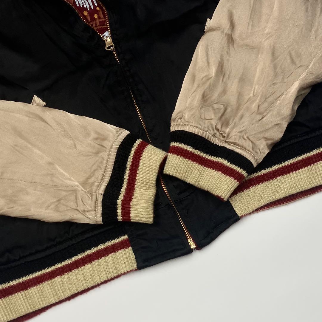 【レア】ヒューストン 沖縄 スカジャン サテン L スーベニアジャケット 龍 虎