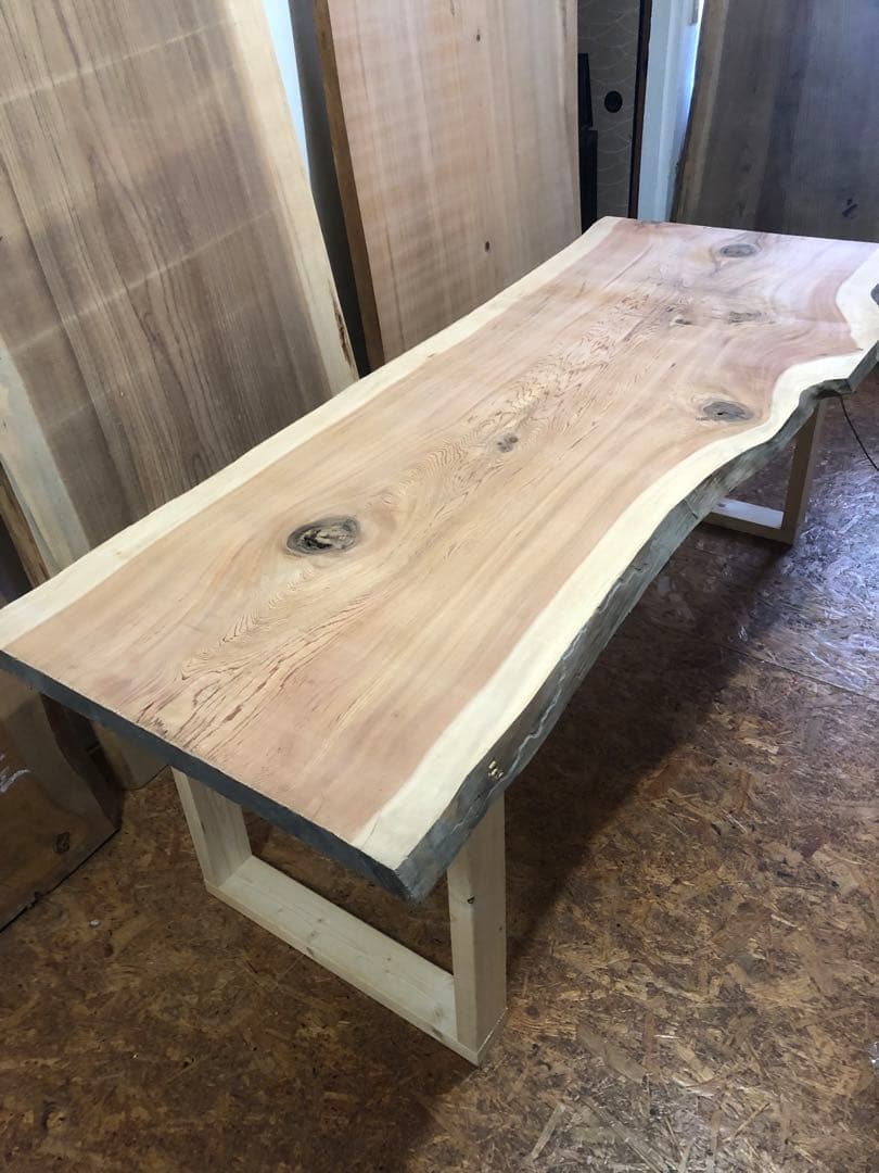 大特価 W212サイズ 天然 無垢 一枚板ダイニングテーブル 送料込み