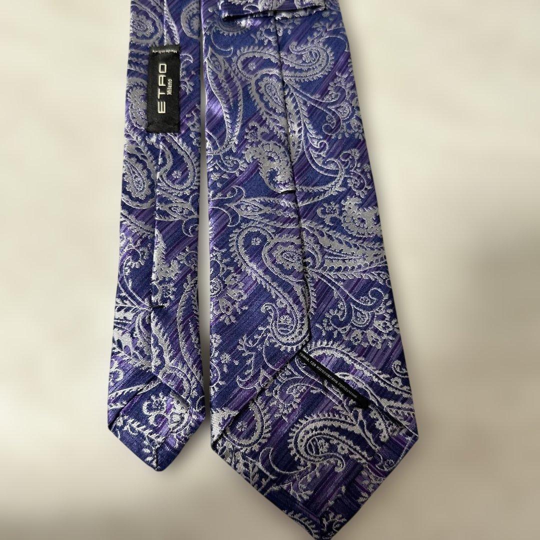 ETRO エトロペイズリー柄　ネクタイパープル系