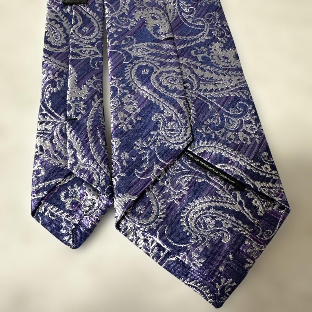 ETRO エトロペイズリー柄　ネクタイパープル系
