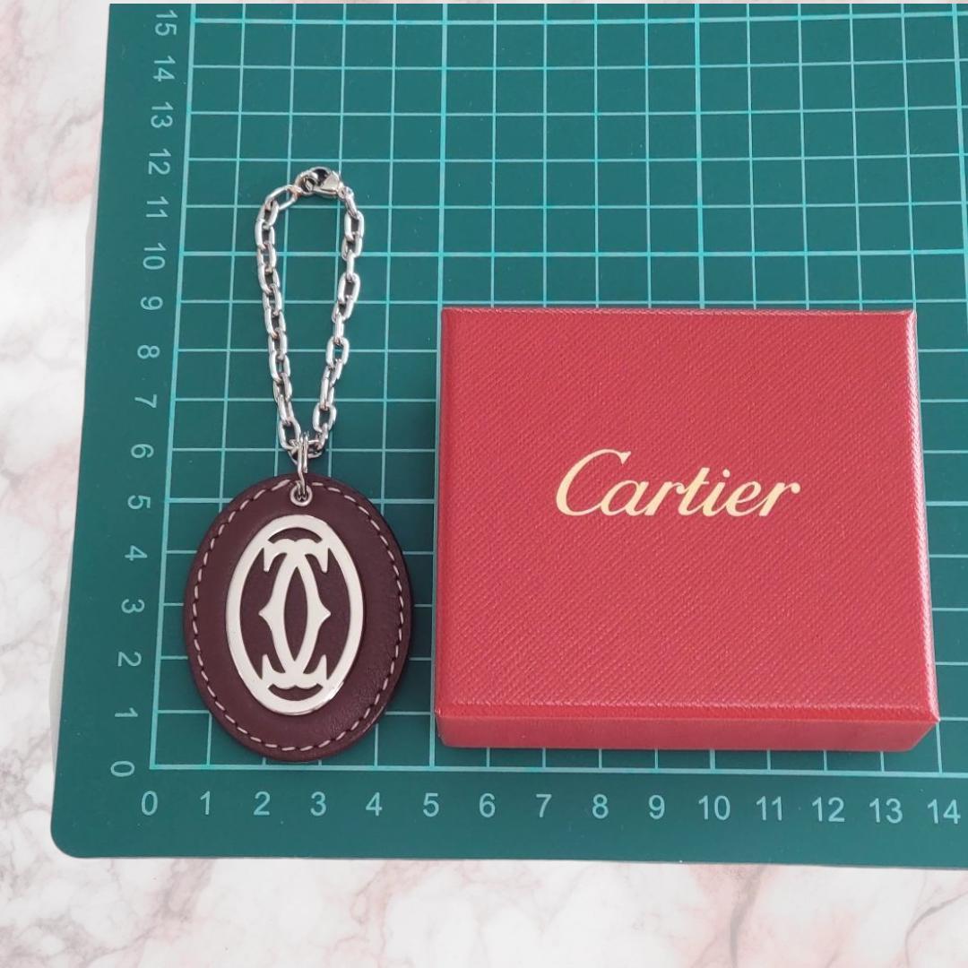 Cartier カルティエ 2Cロゴ バックチャーム キーホルダー レザー