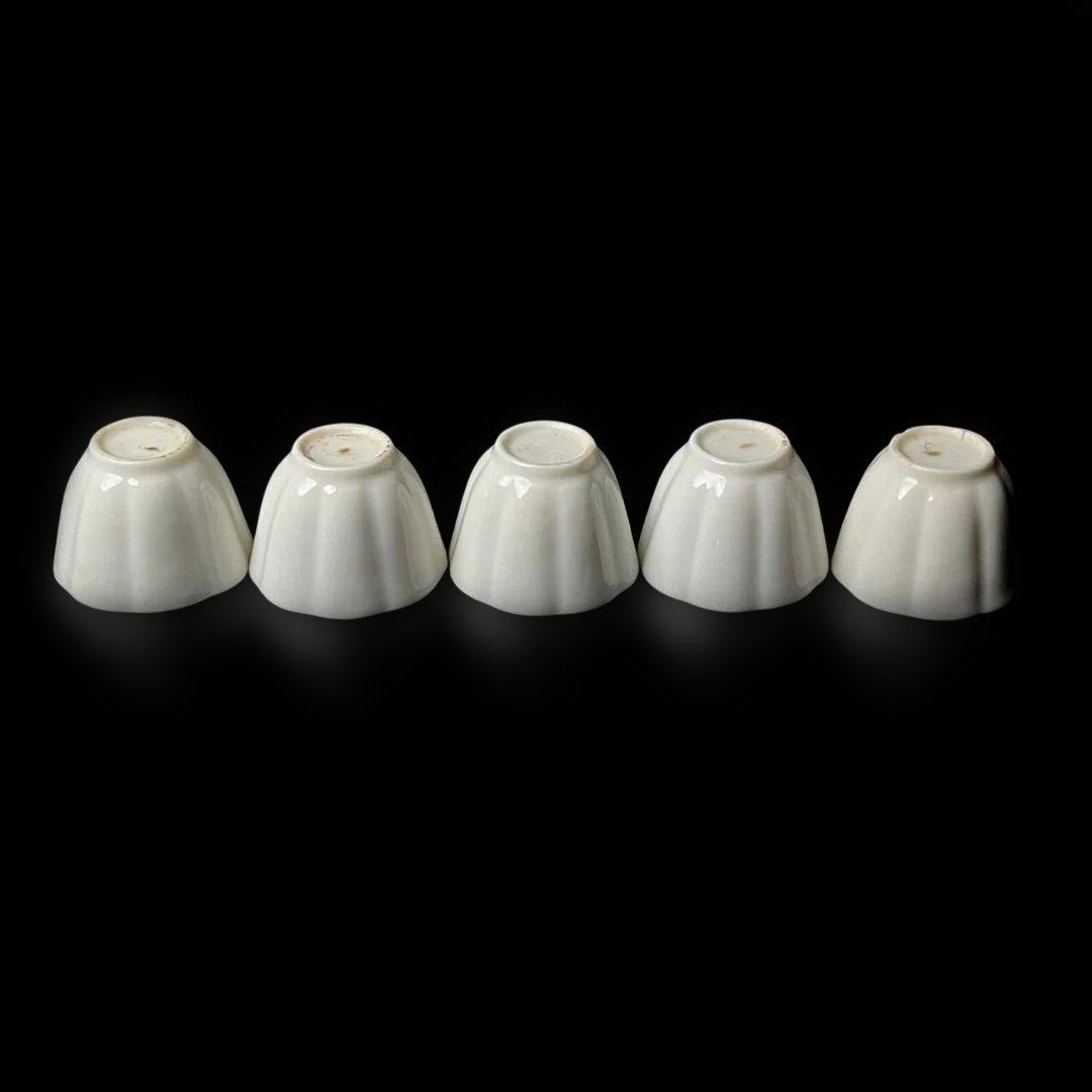 唐物 白南京 白磁 稜花形煎茶碗 五客 白釉碗 中国美術 古玩 SH20