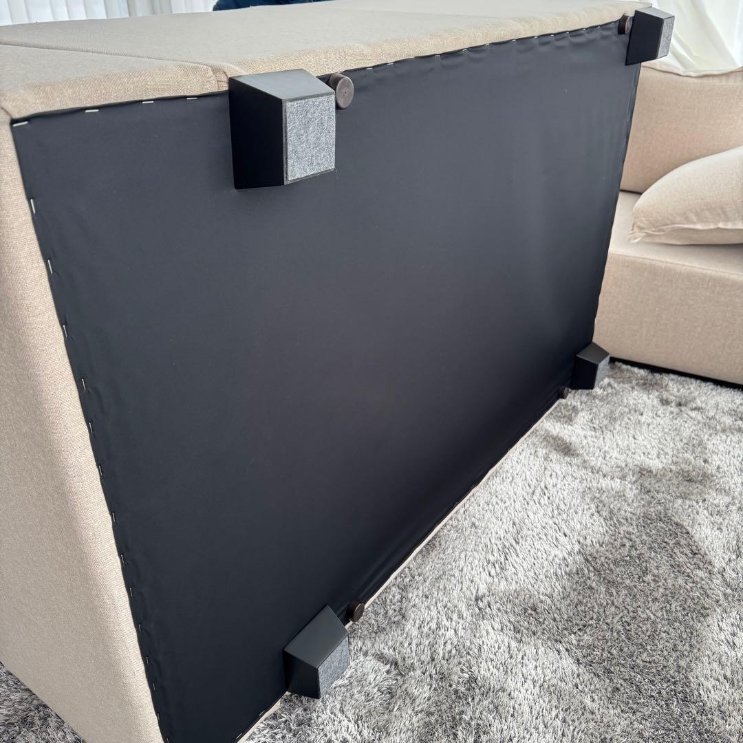 超美品 ローソファ 2人掛け 右肘置き モダン ベージュ