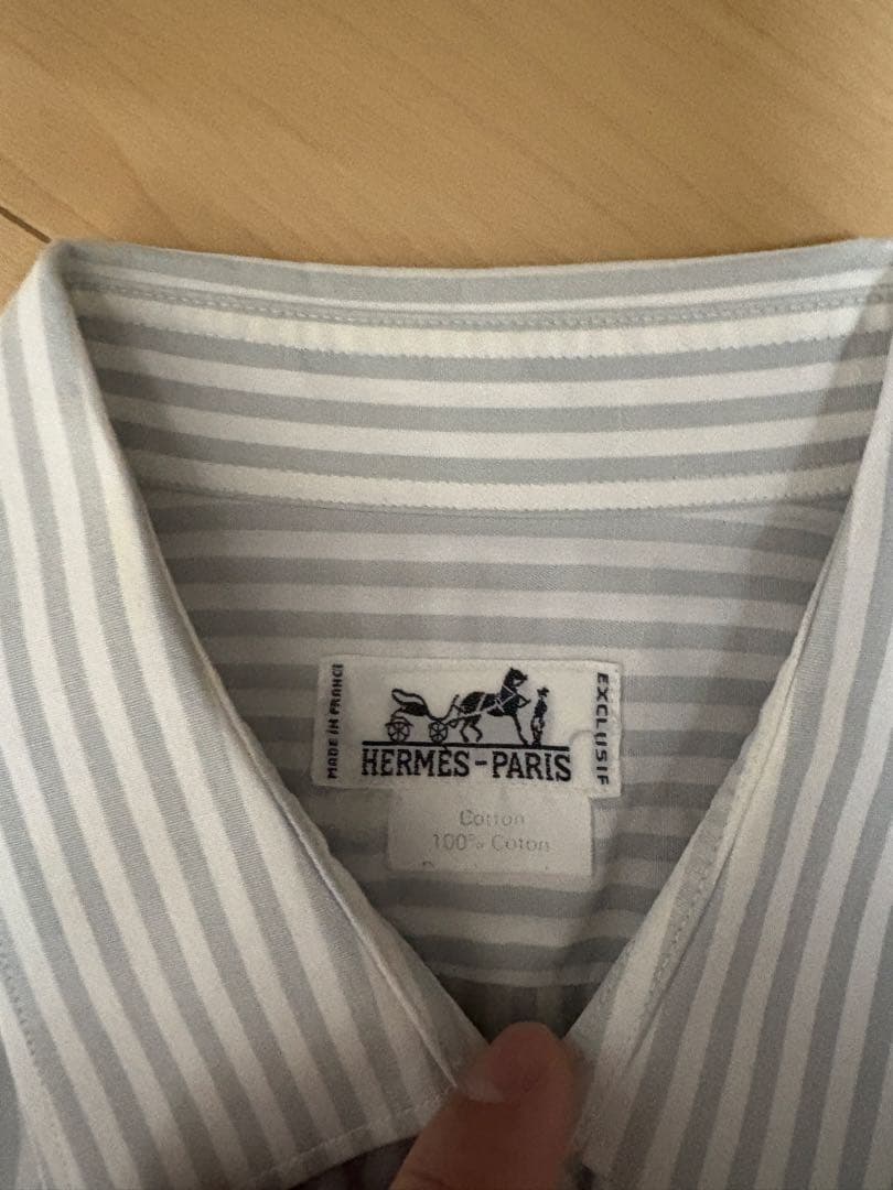 1/17まで！HERMES-PARIS ストライプシャツ 長袖
