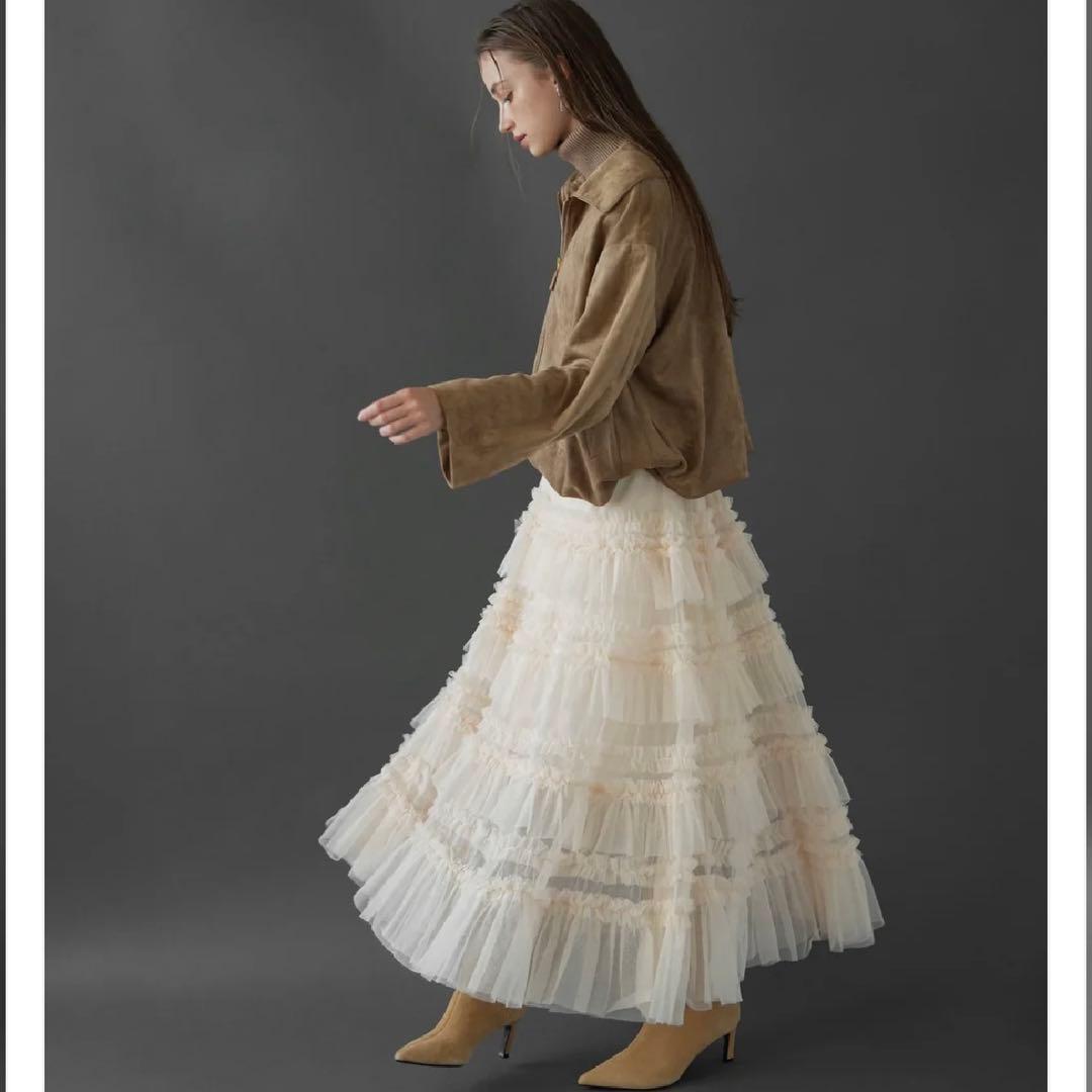 ran　acka tulle long skirt チュールスカート