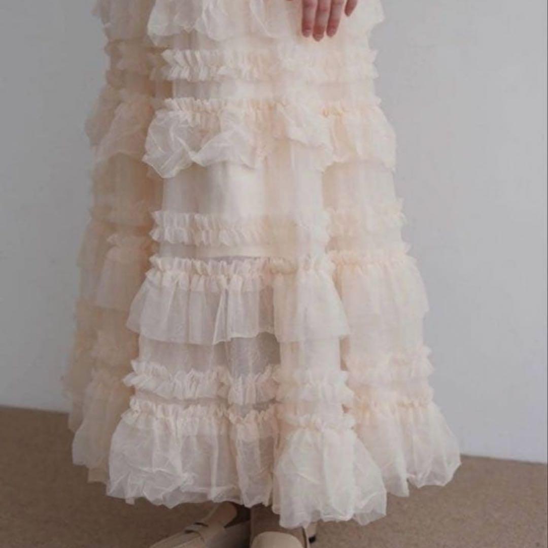 ran　acka tulle long skirt チュールスカート