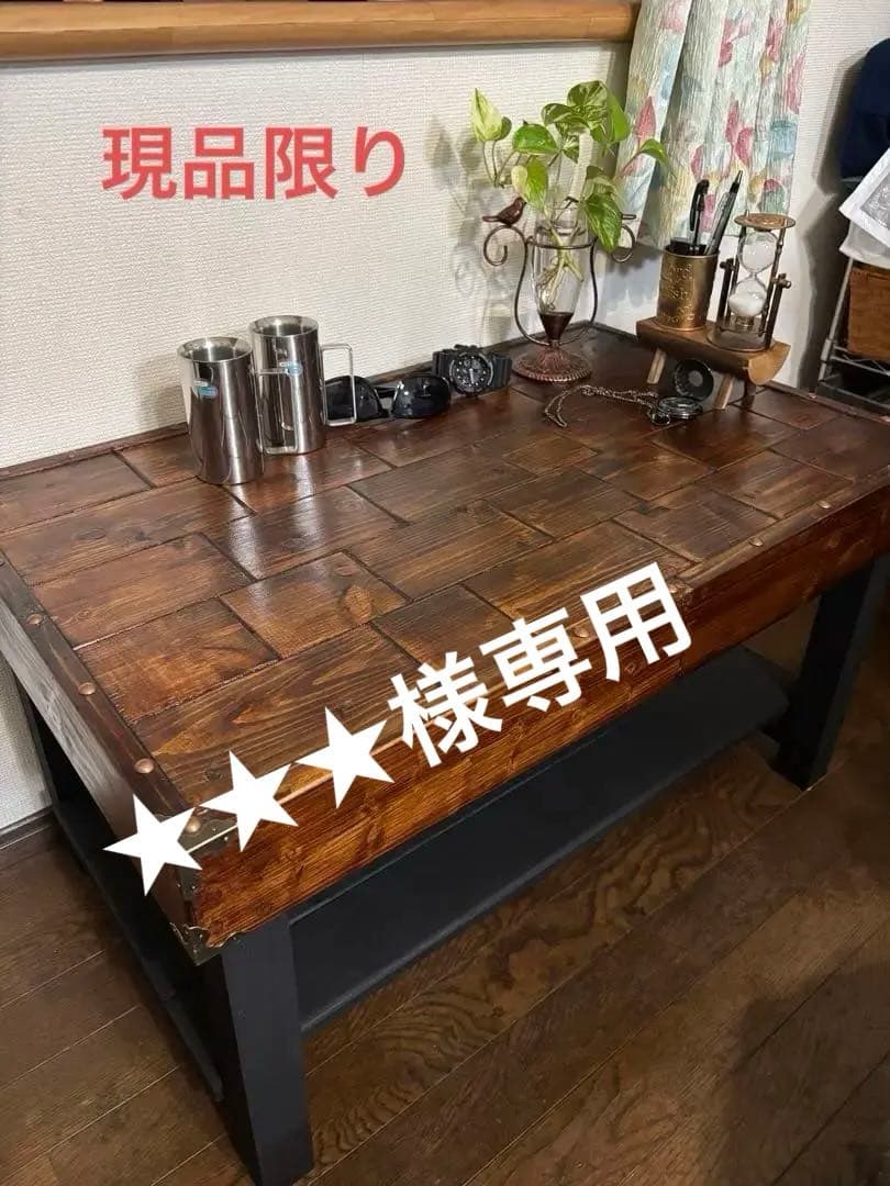 木製センターテーブル コーヒーテーブル ディスプレイラック