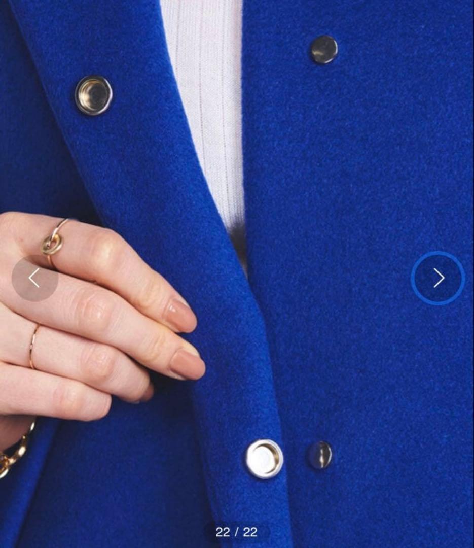 ユナイテッドアローズ　ノーカラーコート　ロイヤルブルー 36