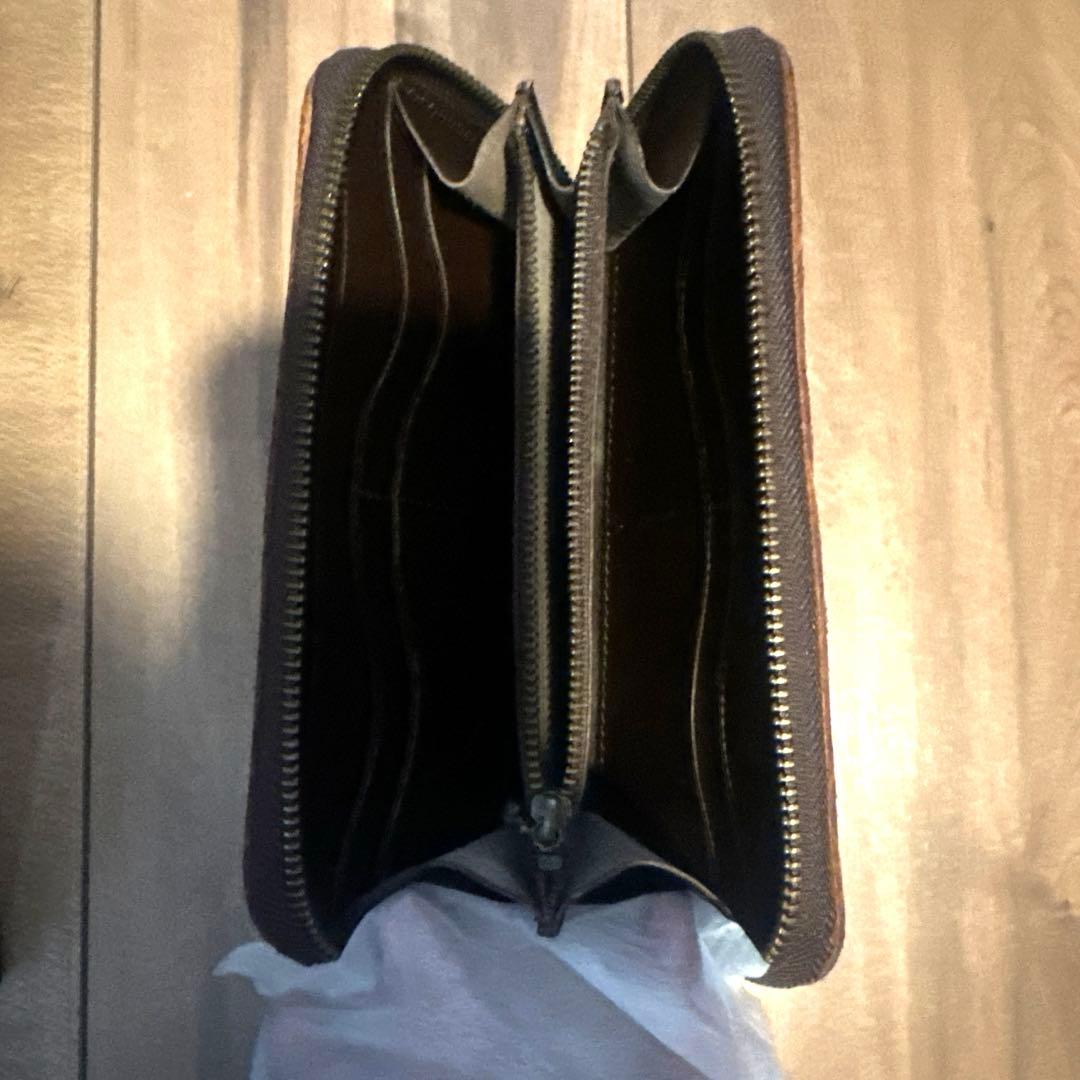 MAGNET スキモレザー 本革 牛革 二つ折り 長財布 ウォレット 木目調 柄