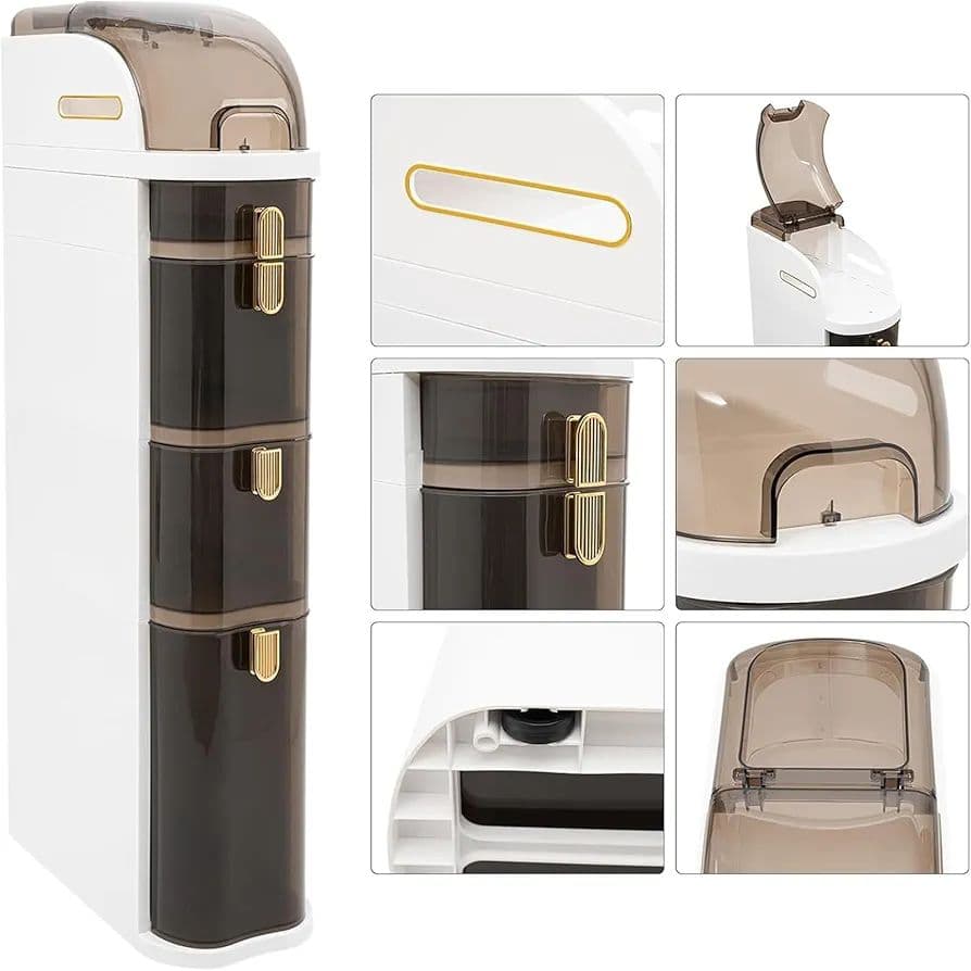 バスルーム キャビネット 5段 収納 引き出し 棚 スリム