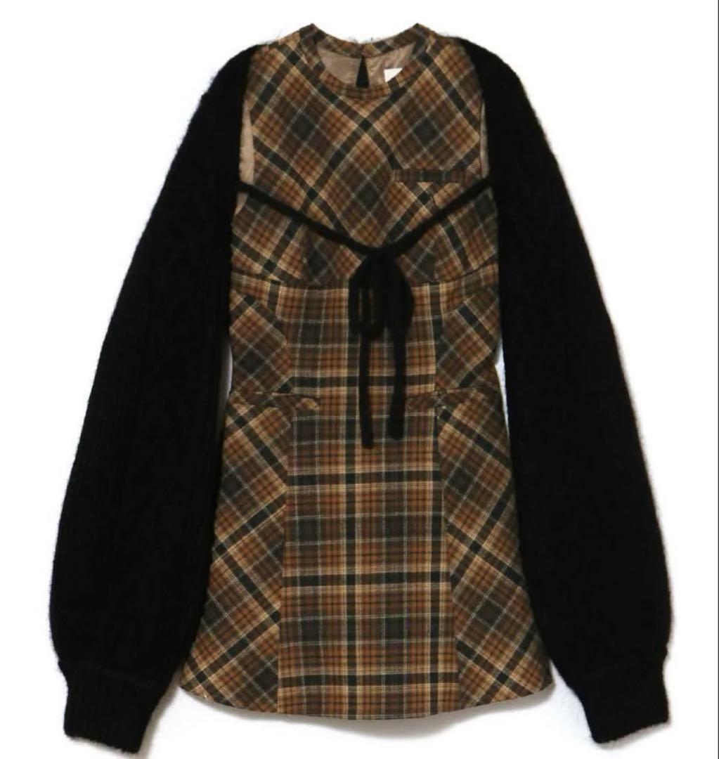 ワンピース Mimi check set mini dress andmary