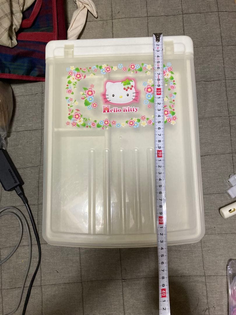 ハローキティーフラワー柄 クリア収納ボックス