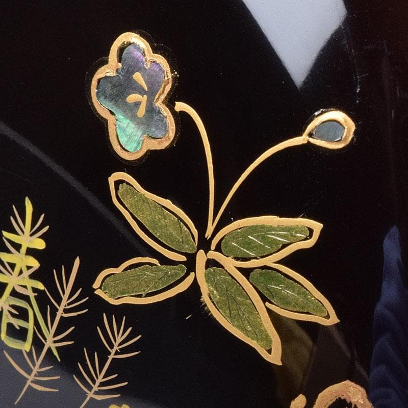 茶道具　越前塗師　宮田宗景作　螺鈿　春の若草蒔絵　金輪寺　棗　共箱　VR8993