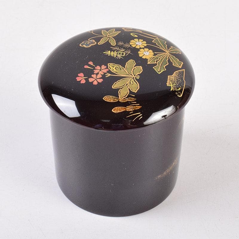 茶道具　越前塗師　宮田宗景作　螺鈿　春の若草蒔絵　金輪寺　棗　共箱　VR8993