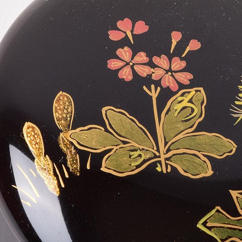 茶道具　越前塗師　宮田宗景作　螺鈿　春の若草蒔絵　金輪寺　棗　共箱　VR8993