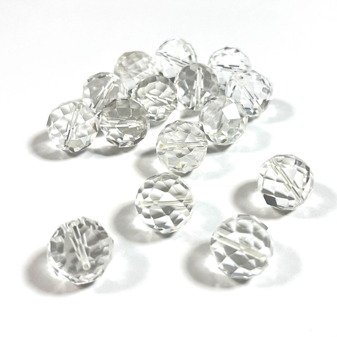 【希少】【値下げ】山梨水晶　ラウンドカット　15mm 15個セット
