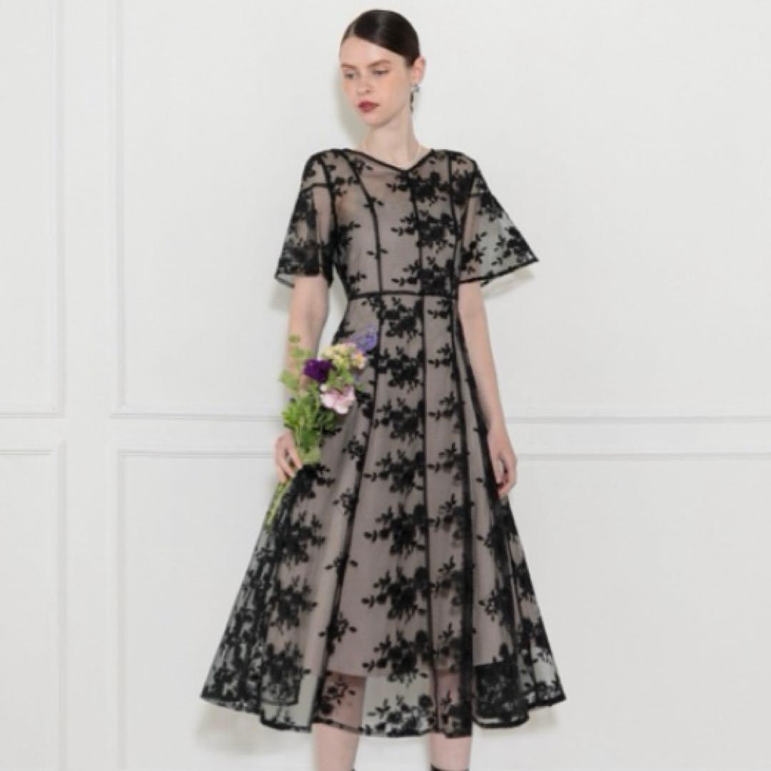 leja ドレス 花柄バックリボン半袖キャミワンピースセットアップドレス