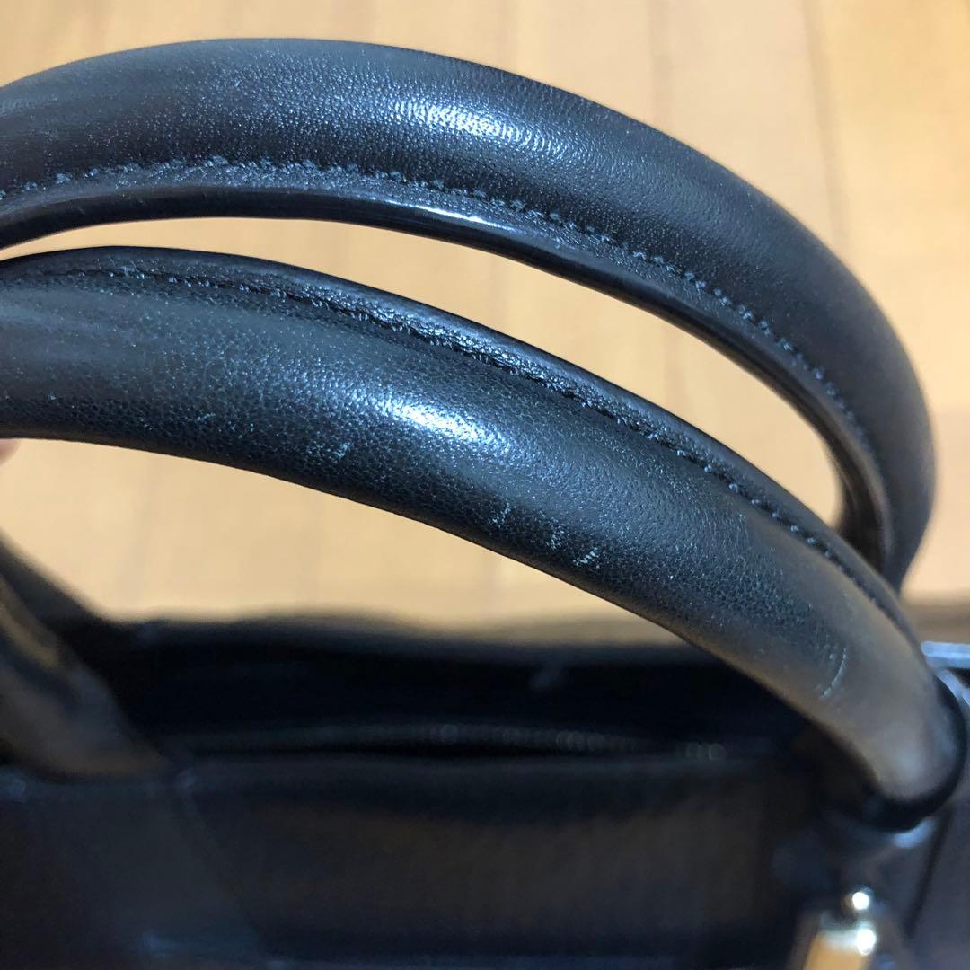 【 コールハーン 】ハンドバッグ ショルダーバッグ レザー 本革 型押し 黒