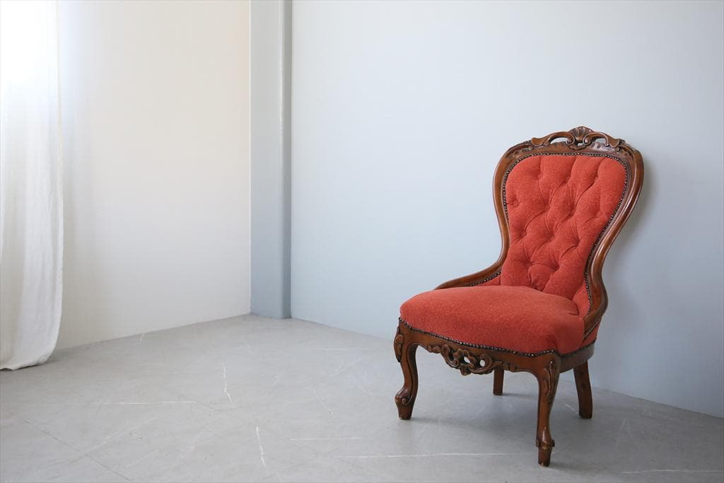 英国アンティーク猫脚ナーシングチェア/木製椅子イス/腰掛け椅子ソファ(88-30