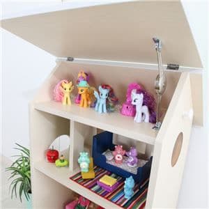 ドールハウス型 収納棚 【スカイブルー】 幅54cm 日本製 キャスターフック付