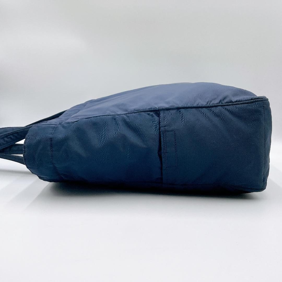 良品 PORTER クリーム ネイビー×ブルー トートバッグ f341