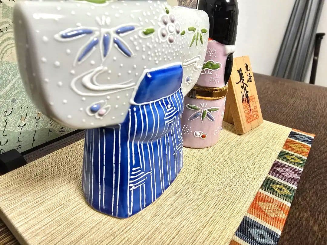 【美品】九谷焼 ひな人形 親王飾り 立雛 陶器 雛人形 お雛様 ひなまつり
