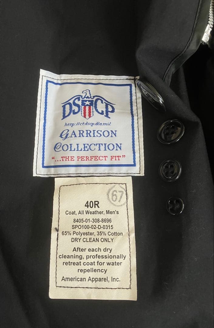 【米軍 DSCP】オールウェザートレンチコート 40R USA製