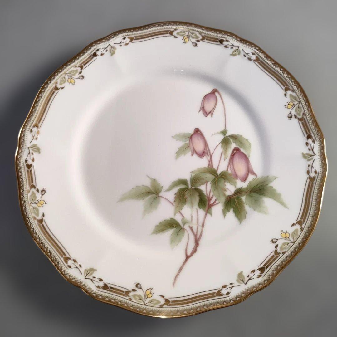 A1358-3/ノリタケ ガラコンテッサ/金彩色絵花草文絵替プレート6客/菓子皿