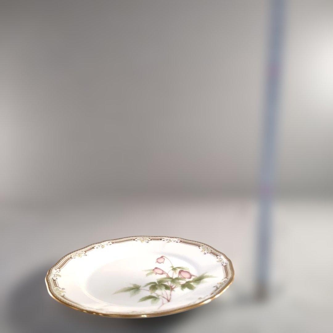 A1358-3/ノリタケ ガラコンテッサ/金彩色絵花草文絵替プレート6客/菓子皿