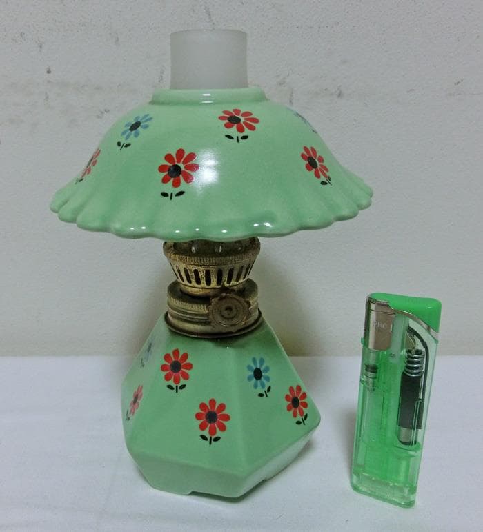 ☆オイルランプ☆モンアミ☆ランタン☆アンティーク☆花柄☆昭和レトロ☆