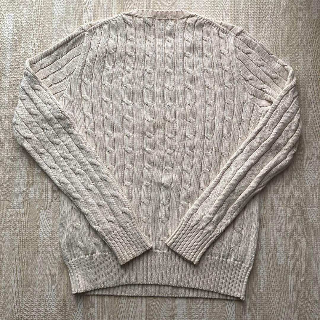 Polo Ralph Lauren グレー ケーブルニットセーター M ベージュ