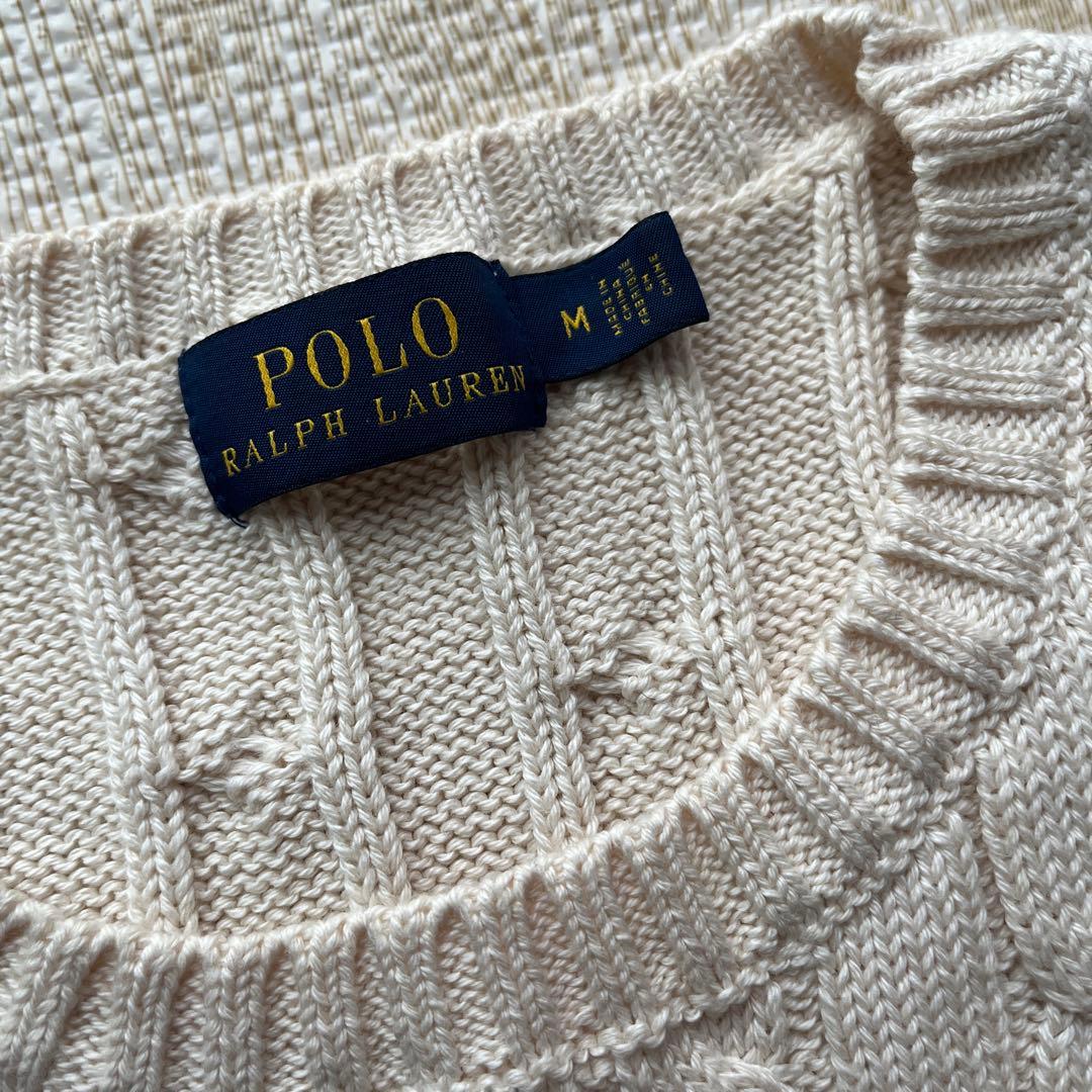 Polo Ralph Lauren グレー ケーブルニットセーター M ベージュ