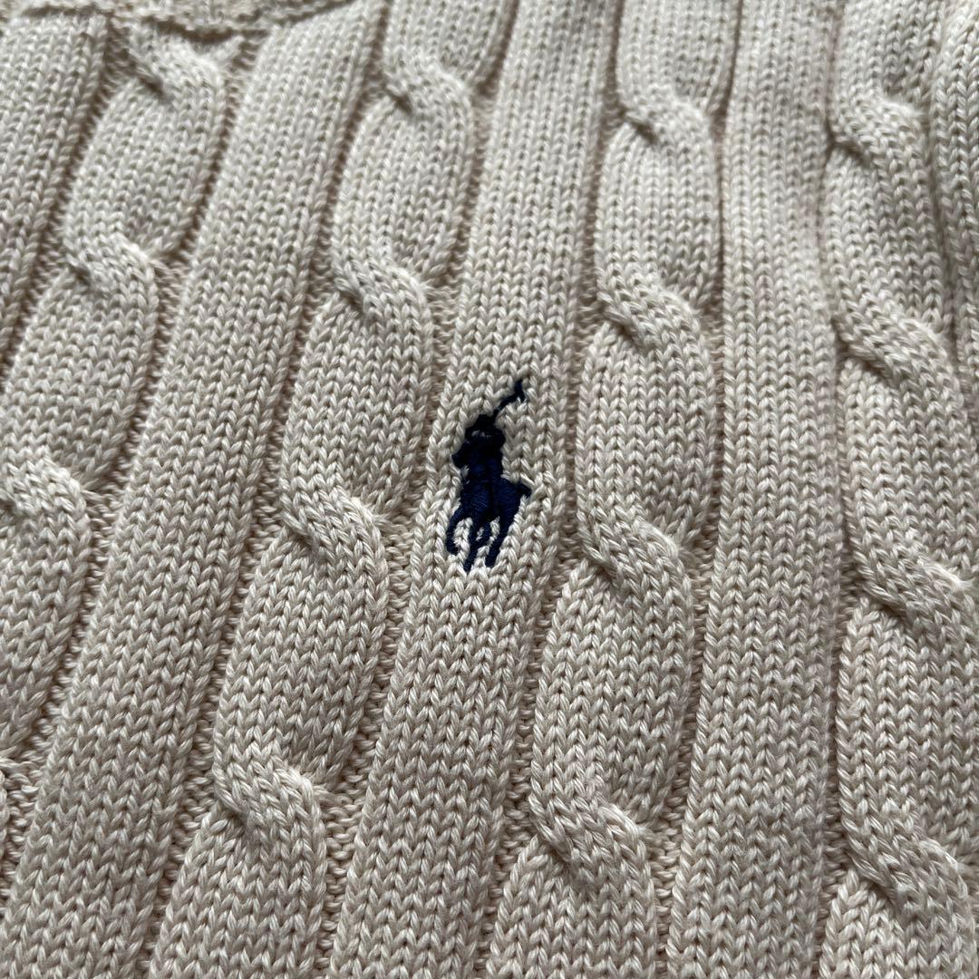Polo Ralph Lauren グレー ケーブルニットセーター M ベージュ